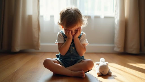 Sad toddler covering face how to help a child with big emotions