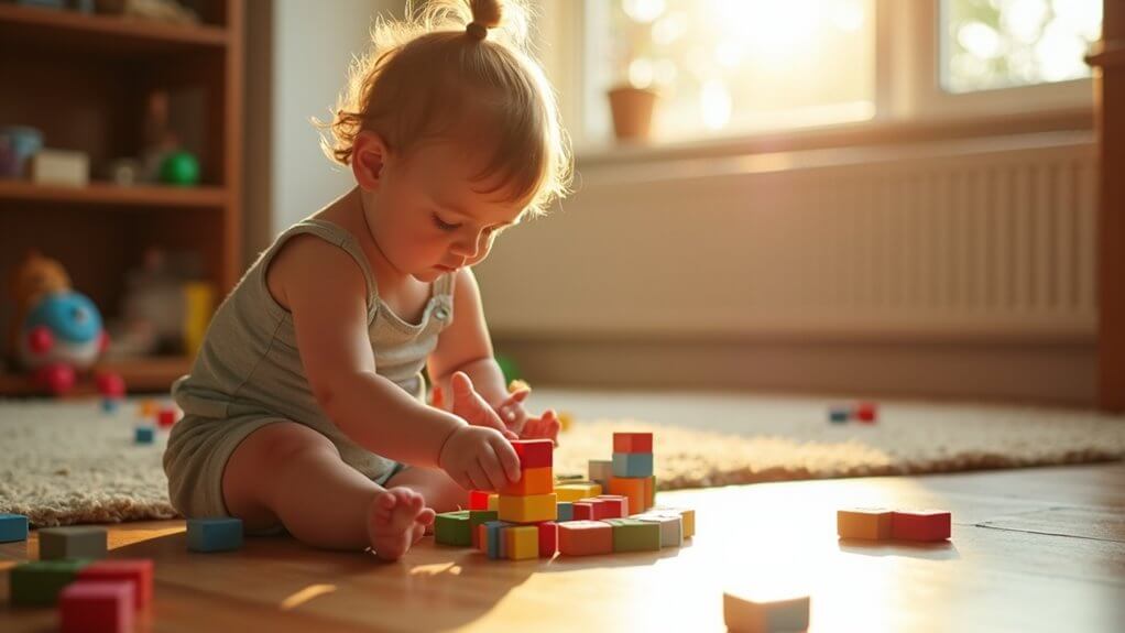 Baby stacking blocks in play therapy for children