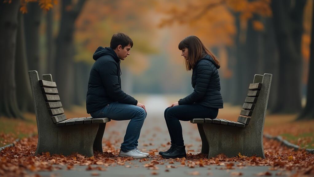 Couple with emotional disconnection in a relationship talking