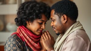 Couple fostering mutual respect through religous therapy