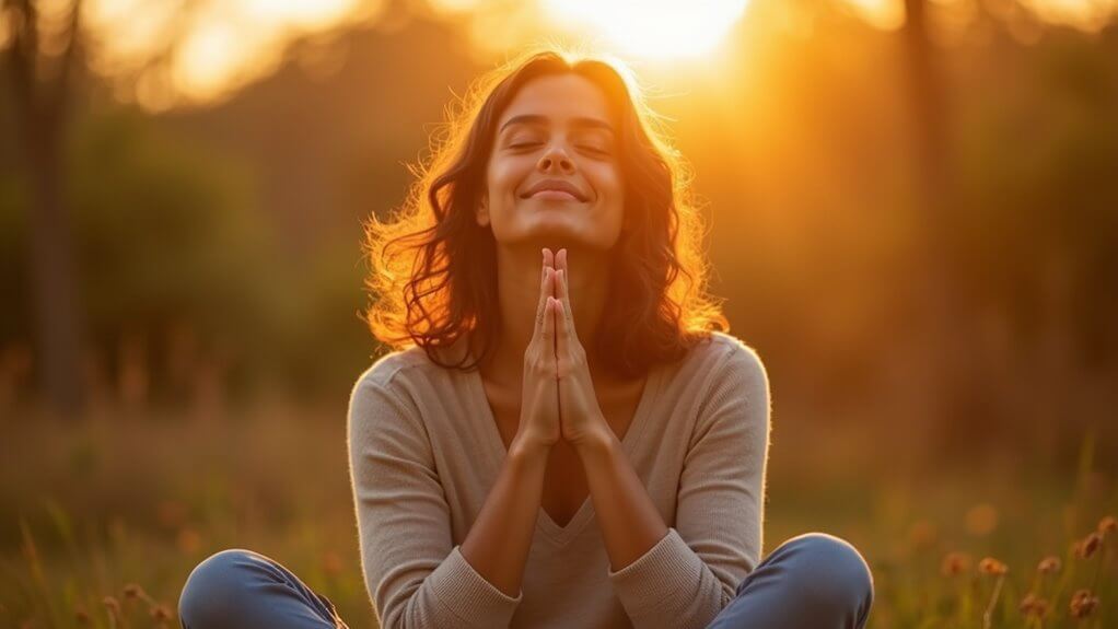 Woman smiling in sunlight practicing self compassion therapy