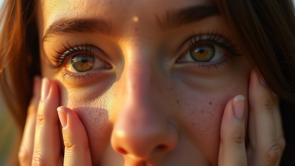 Close-up of woman’s eyes reflecting emotional awareness