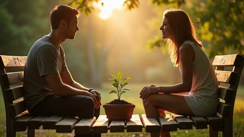 Couple talking calmly for healing after betrayal