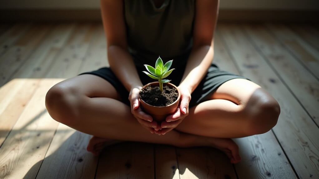 Person holding plant symbolizing self compassion therapy